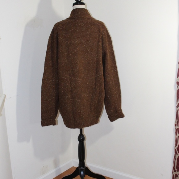 UNTUCKit Emeric Donegal Lambswool Cardigan Sweater Men’s XXL Brown - Picture 9 of 15